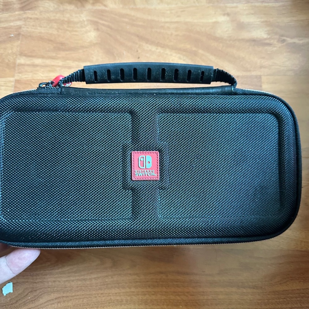 Nintendo Switch Deluxe Travel Case Black Zip Hard Shell Protective Bag